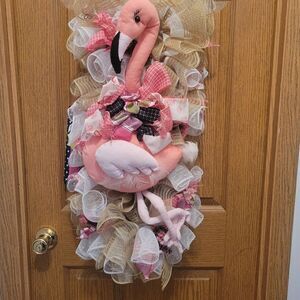 Door Wreath Pink Beautiful Welcome to Door Decorations